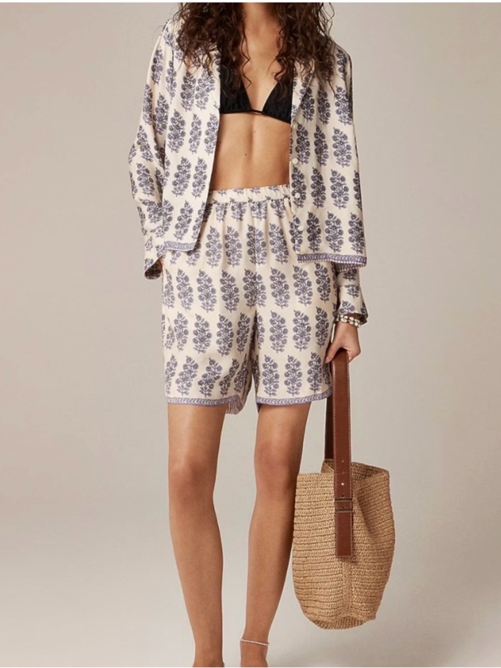 NWT J. Crew Stratus Short in Blooming Lilac Print Size M (fits LARGE)